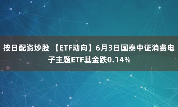 按日配资炒股 【ETF动向】6月3日国泰中证消费电子主题ETF基金跌0.14%